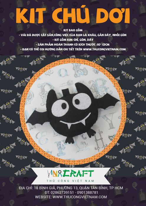 Kit phụ kiện Halloween chú dơi
